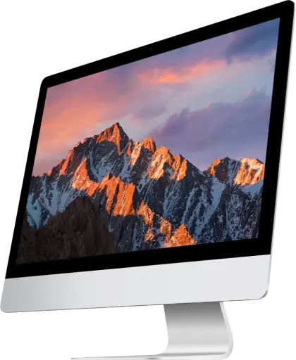 Desktop Computer with Stunning Mountain Wallpaper
