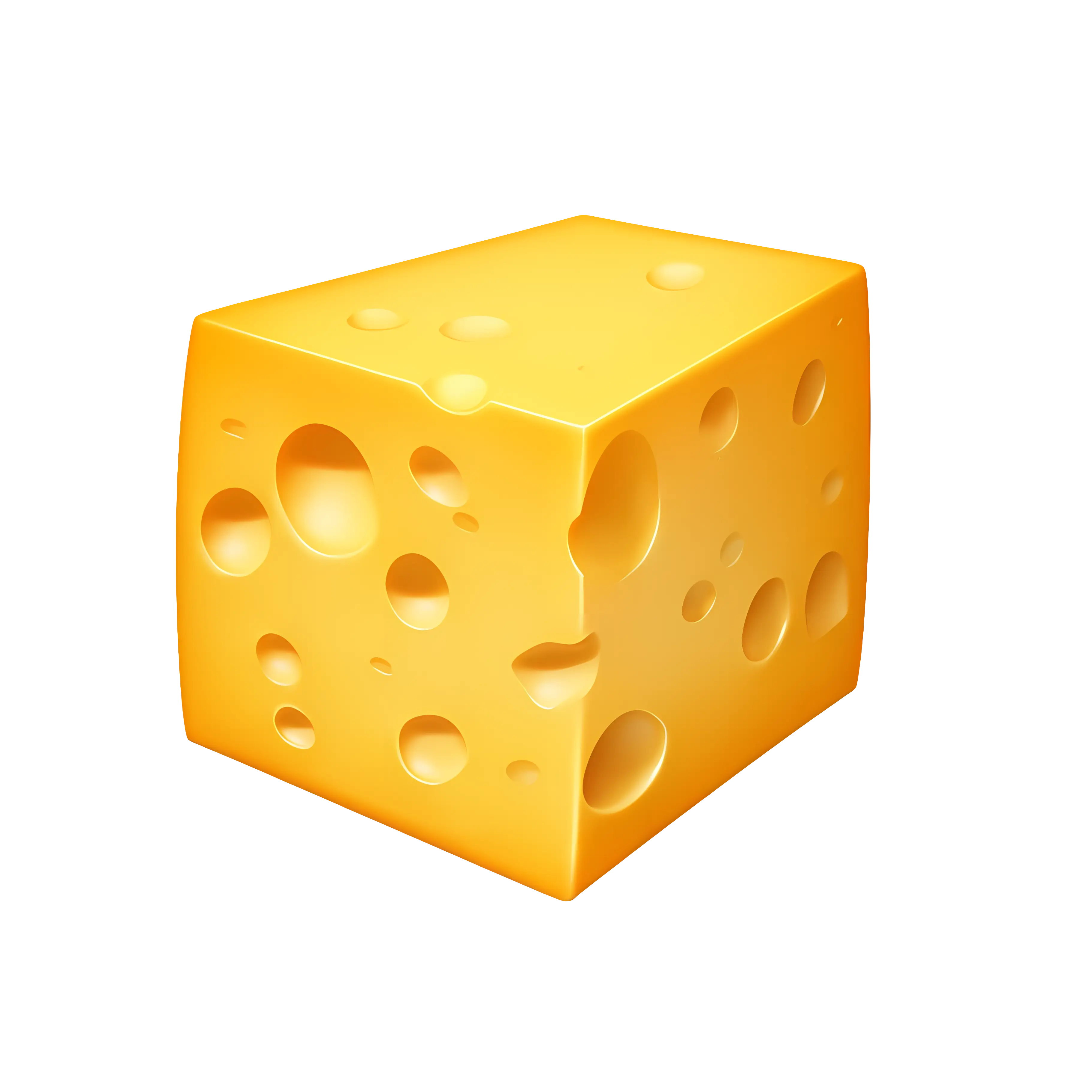 Yellow Cheese Cube with Holes