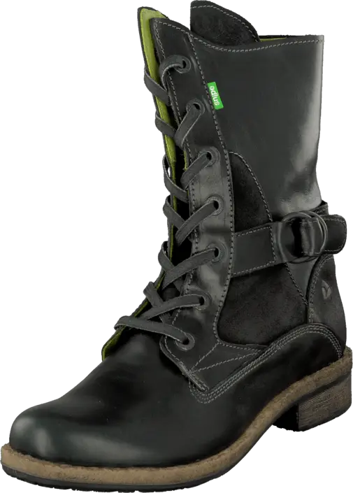 Black Lace-Up Combat Boot