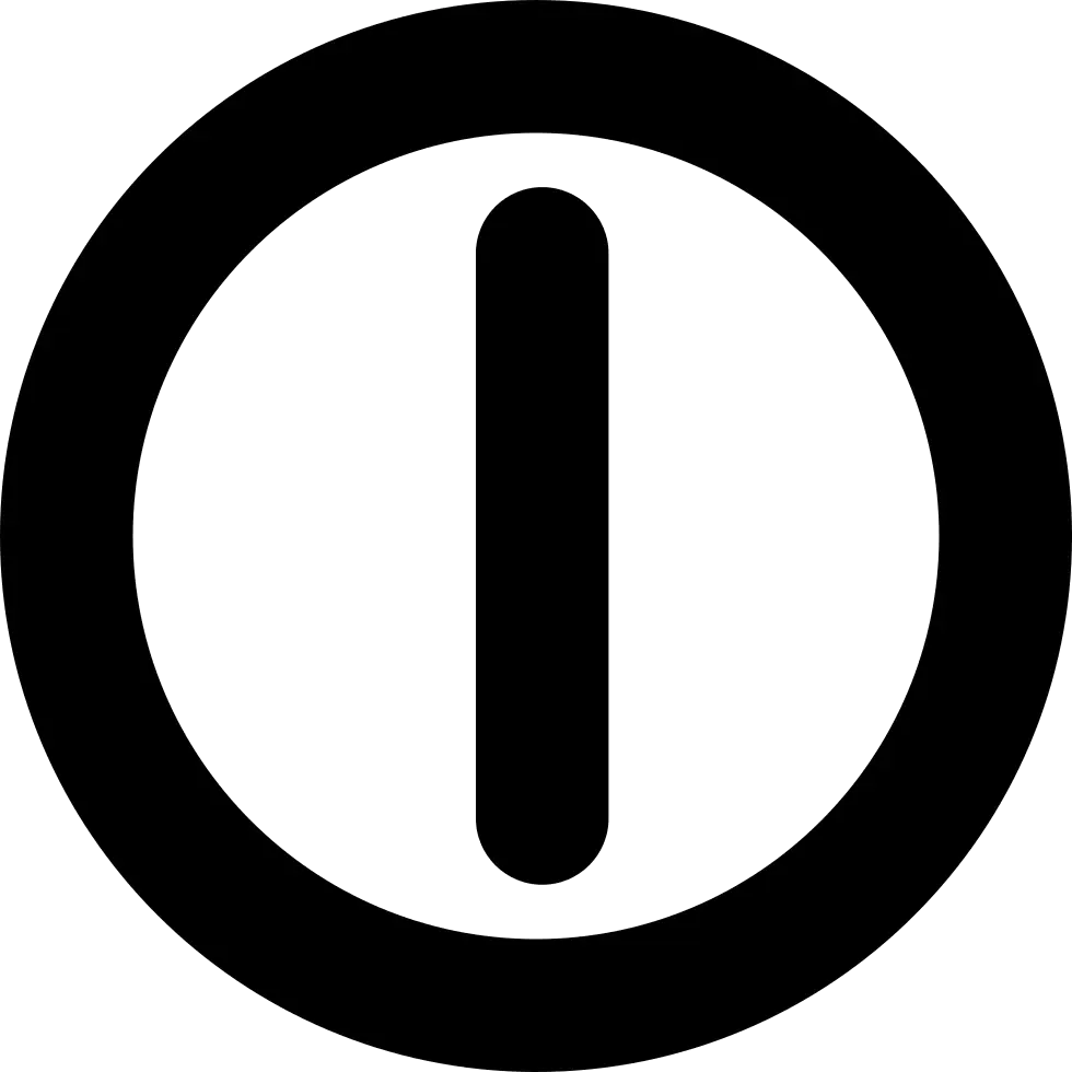 Black Power Button Symbol Icon