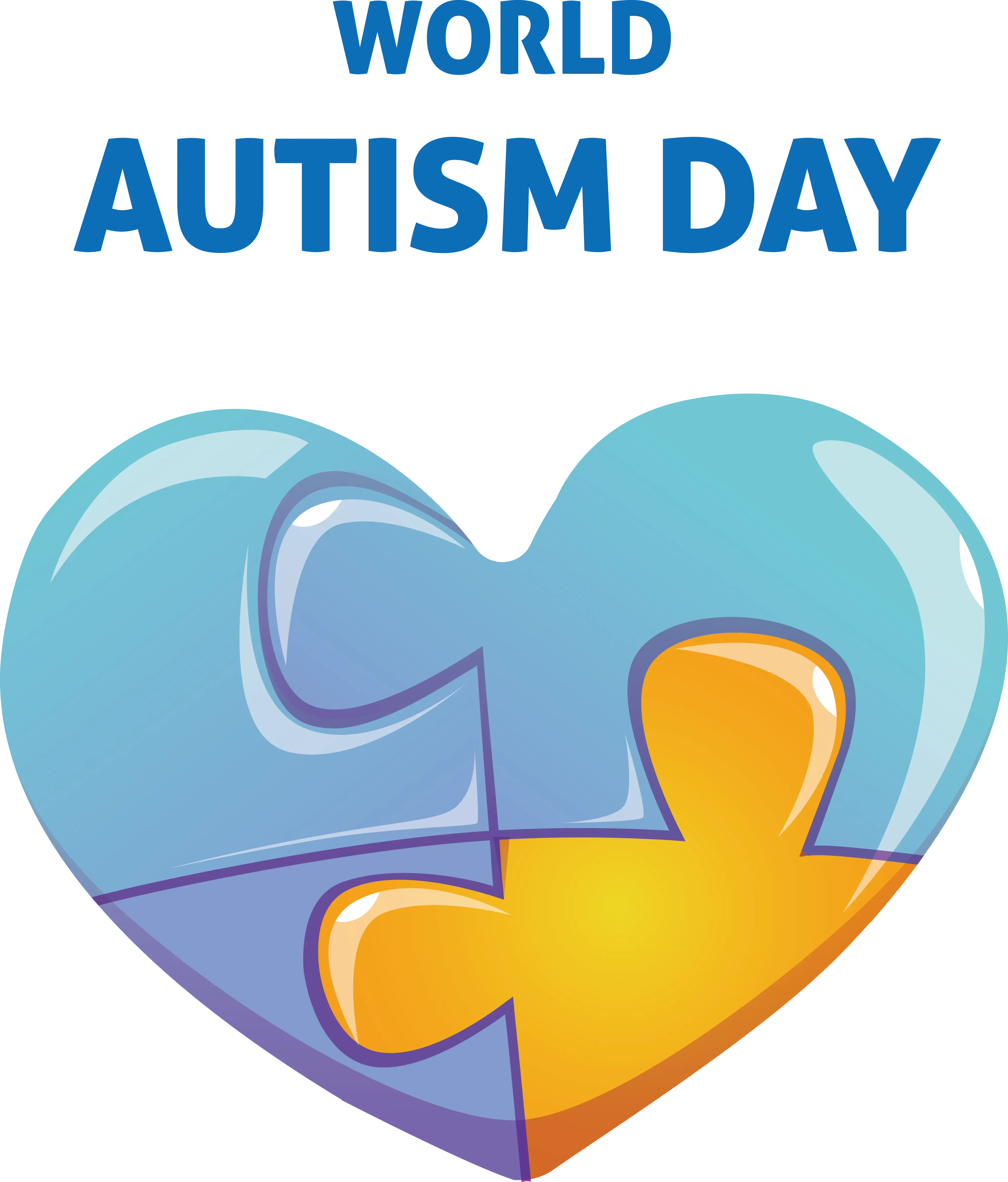 World Autism Day with Puzzle Piece Heart Symbol