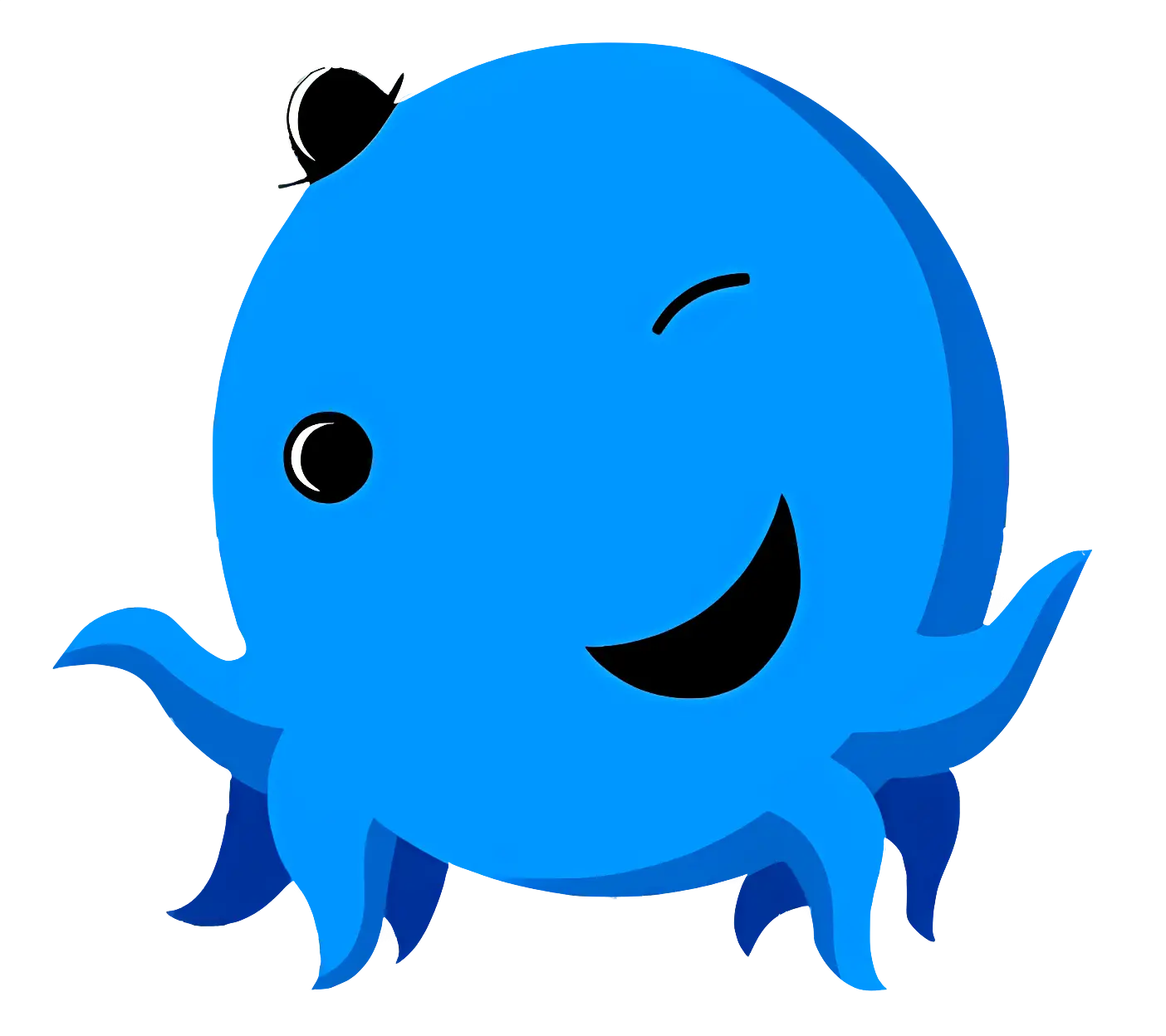 Playful Cartoon Octopus in Blue