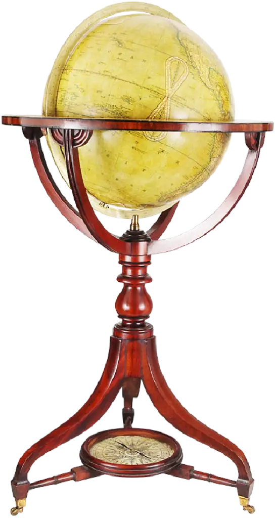 Antique Globe on Wooden Stand