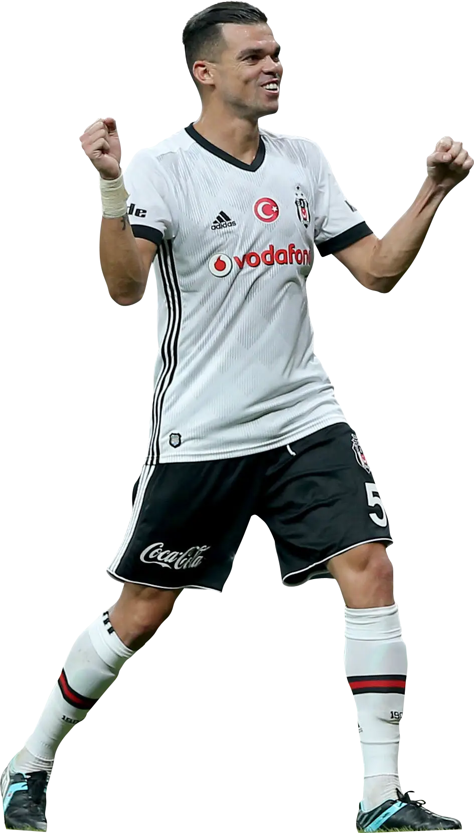Soccer Player Celebrating in White Jersey