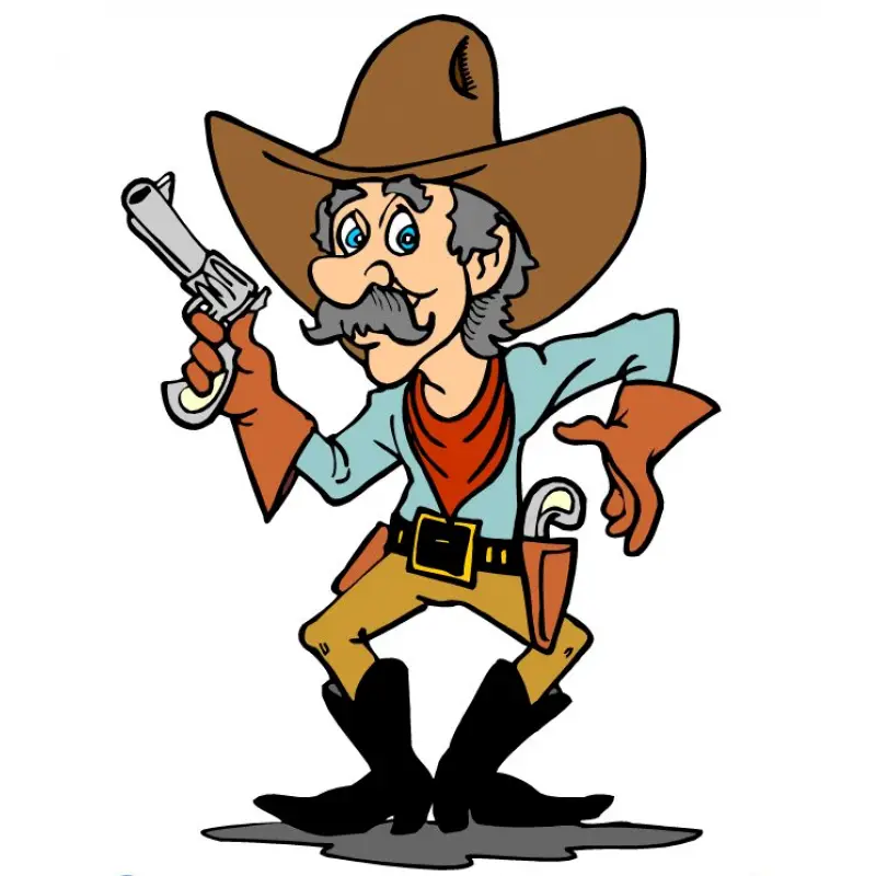 Cartoon Cowboy with Gun
