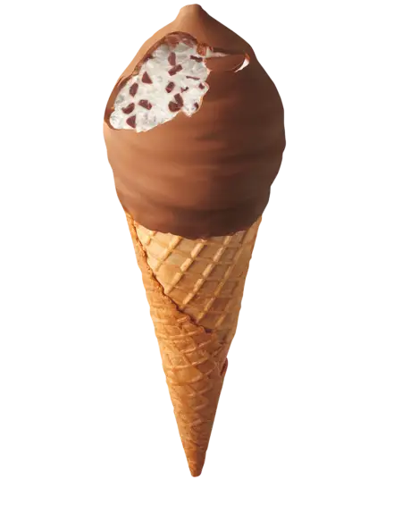 Chocolate Ice Cream Cone in Waffle Cone