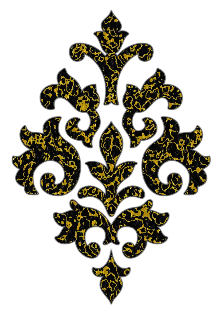 Black and Gold Floral Pattern Ornament