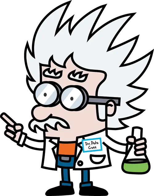 Cartoon Scientist with Test Tube