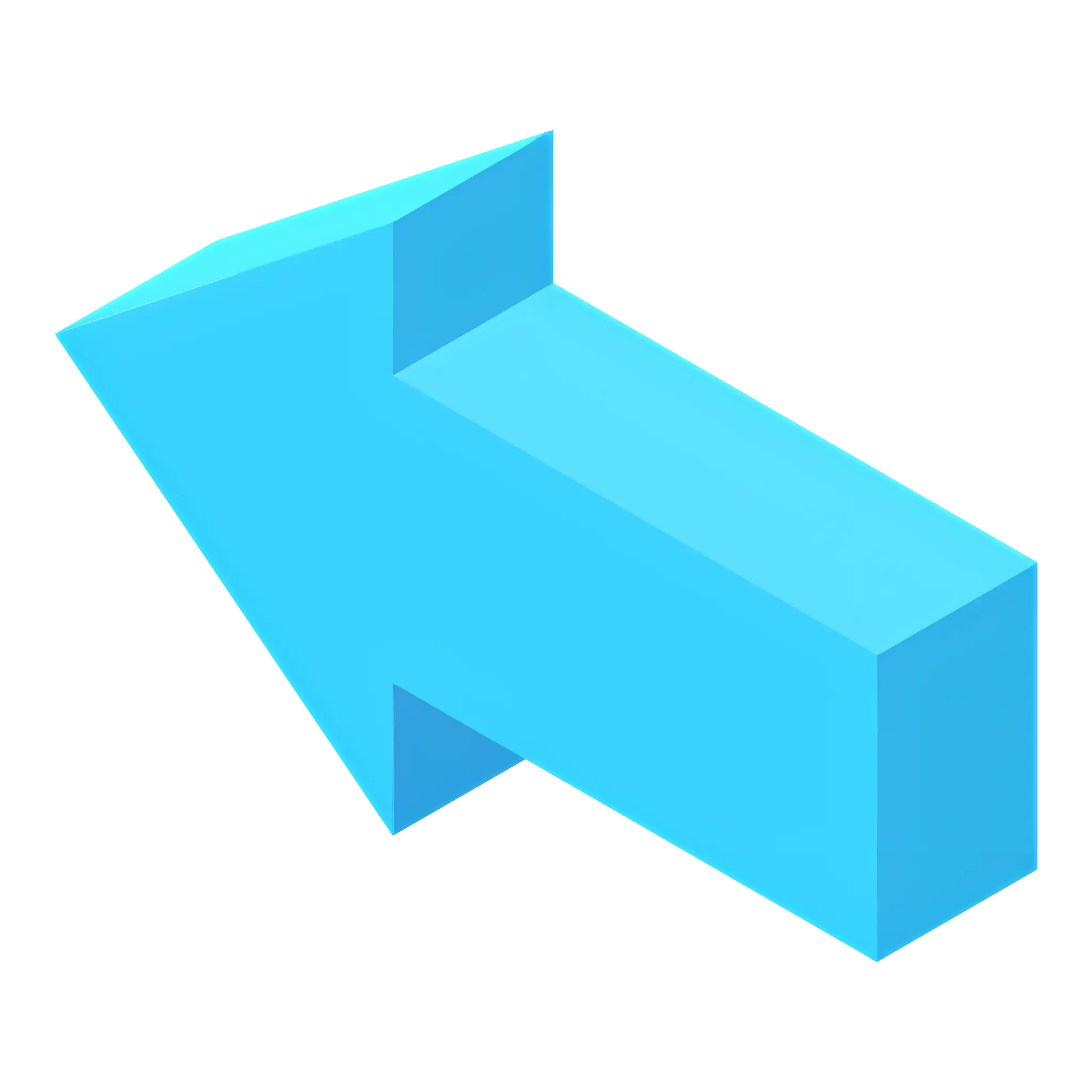 3D Blue Arrow Pointing Left