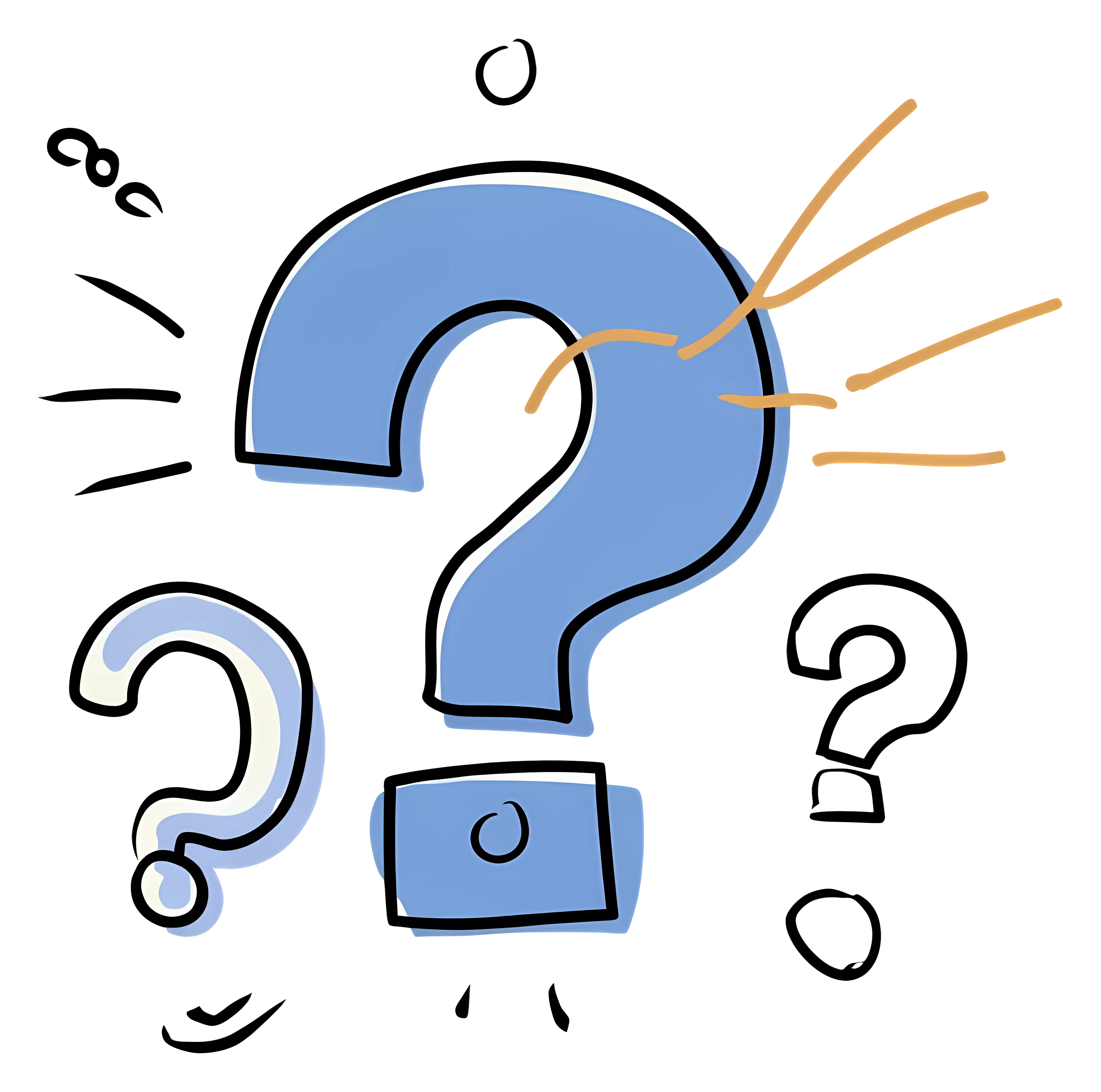 Blue Question Mark Doodle Design