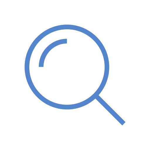 Blue Magnifying Glass Symbol