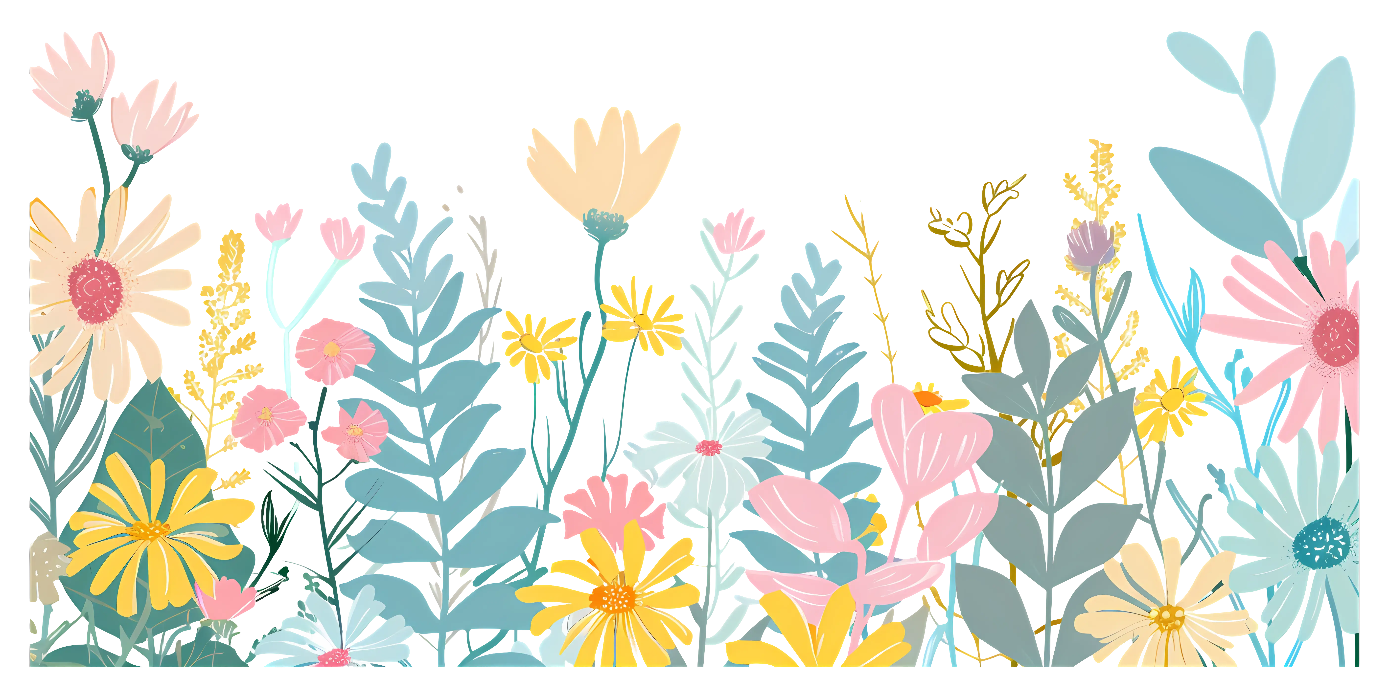 Colorful Pastel Floral Illustration