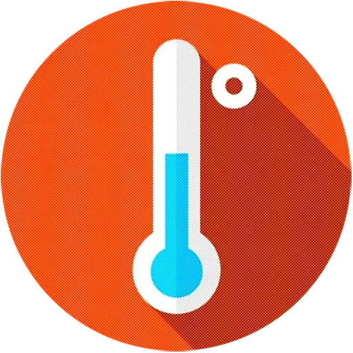 Thermometer Icon on Orange Background