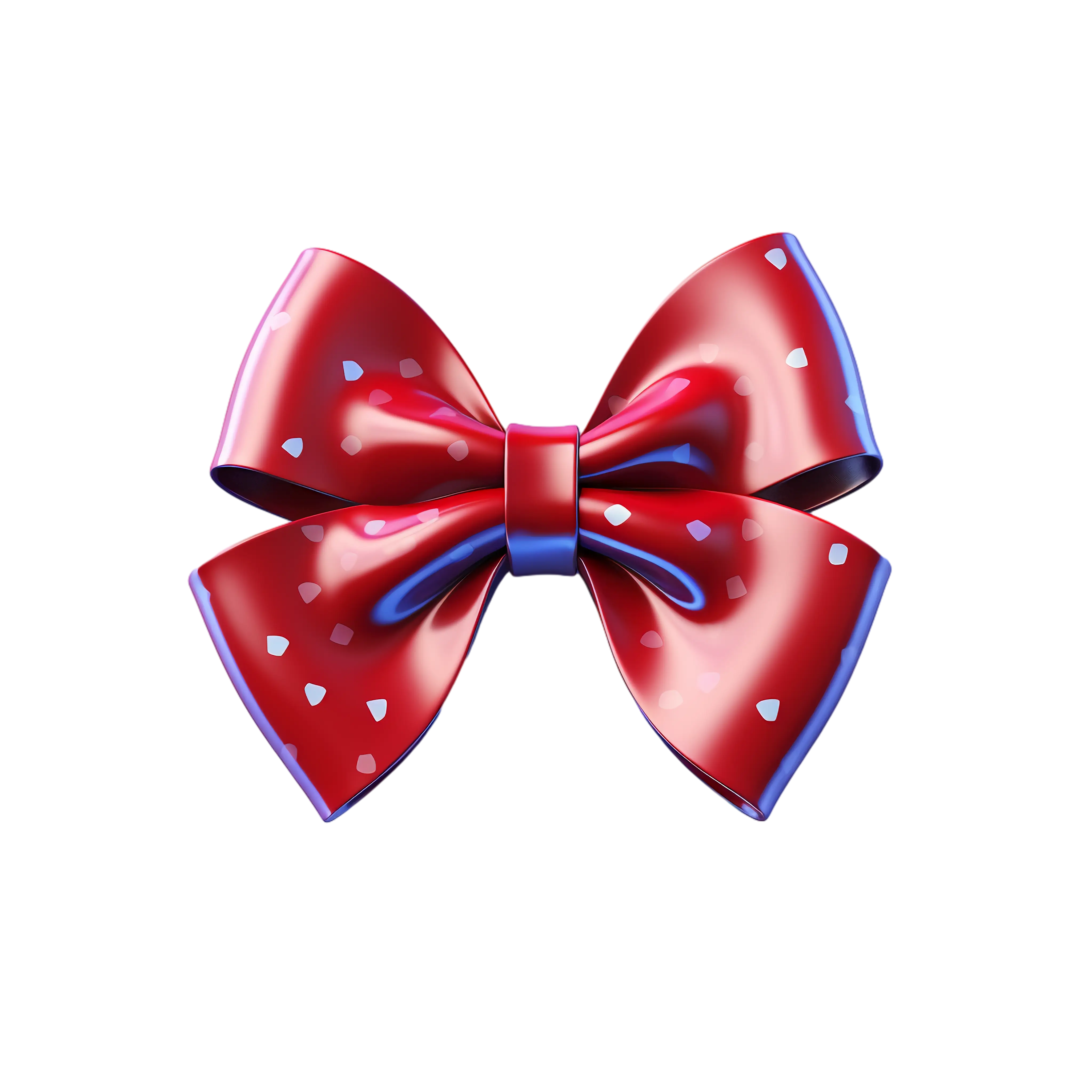 Red Decorative Bow with Heart Pattern