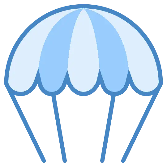 Blue Parachute for Skydiving