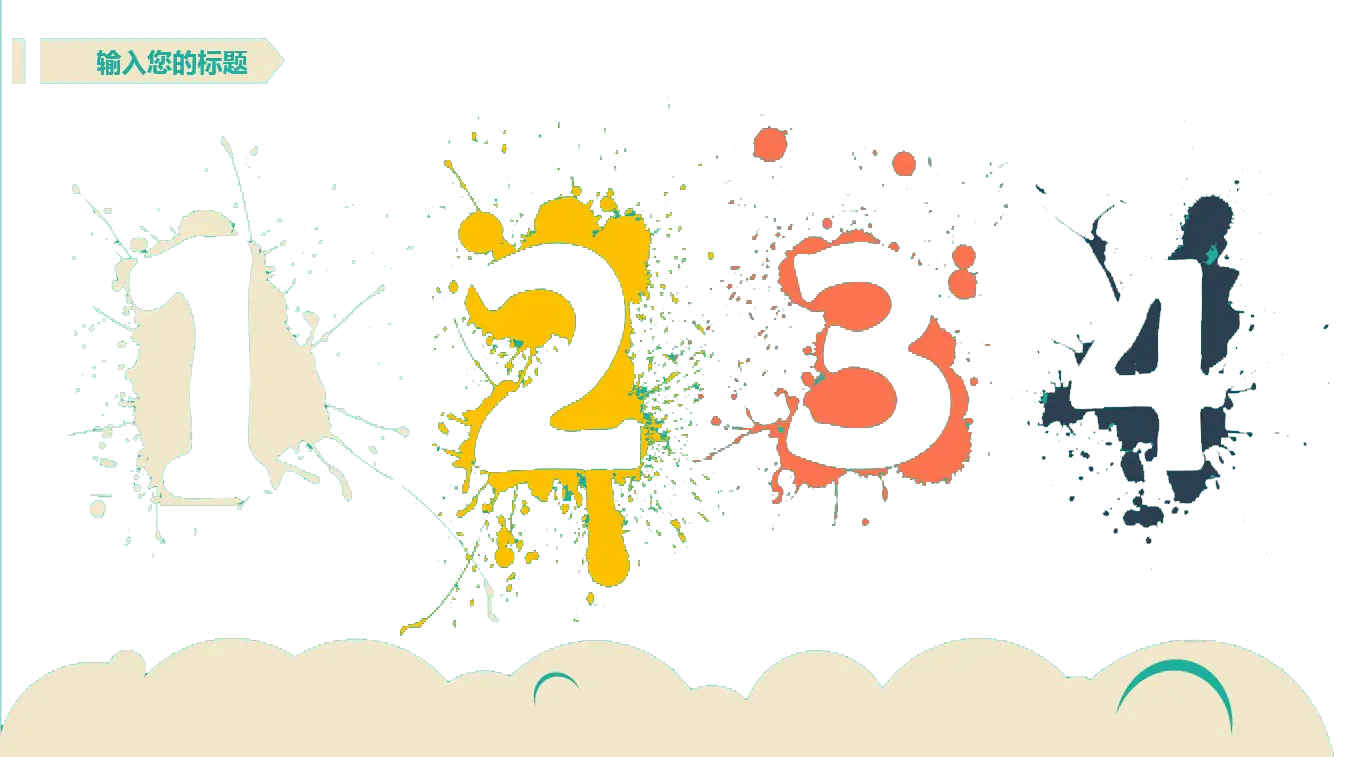 Colorful Paint Splashes with Numbers