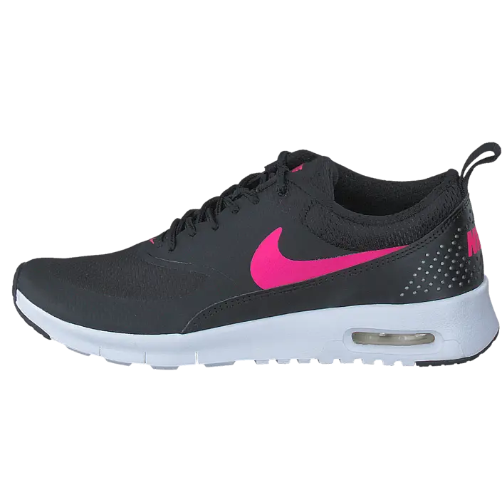 Black Sneaker with Pink Swoosh Design