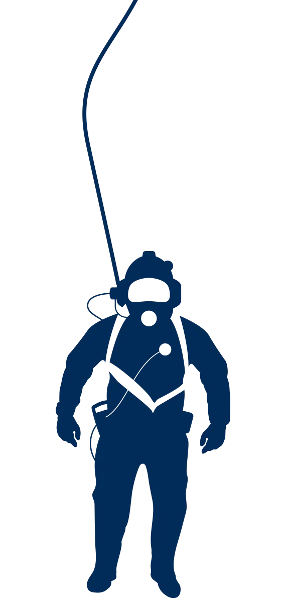 Silhouette of a Diver in Suit
