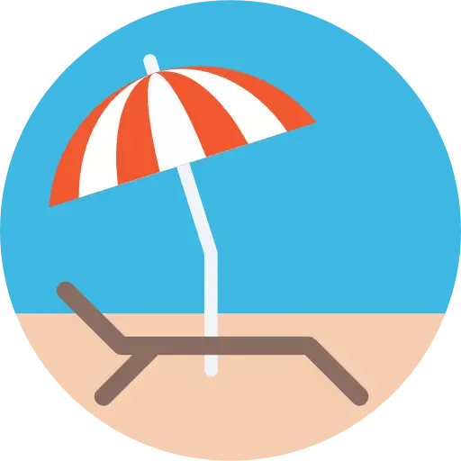 Beach Umbrella with Lounge Chair Icon