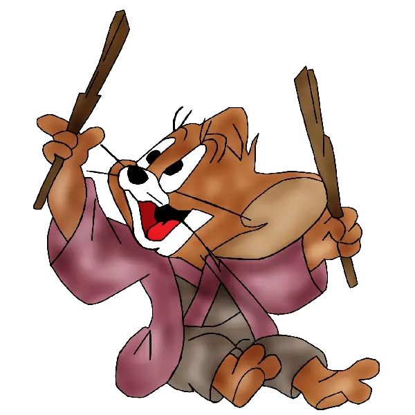 Cartoon Mouse with Sticks