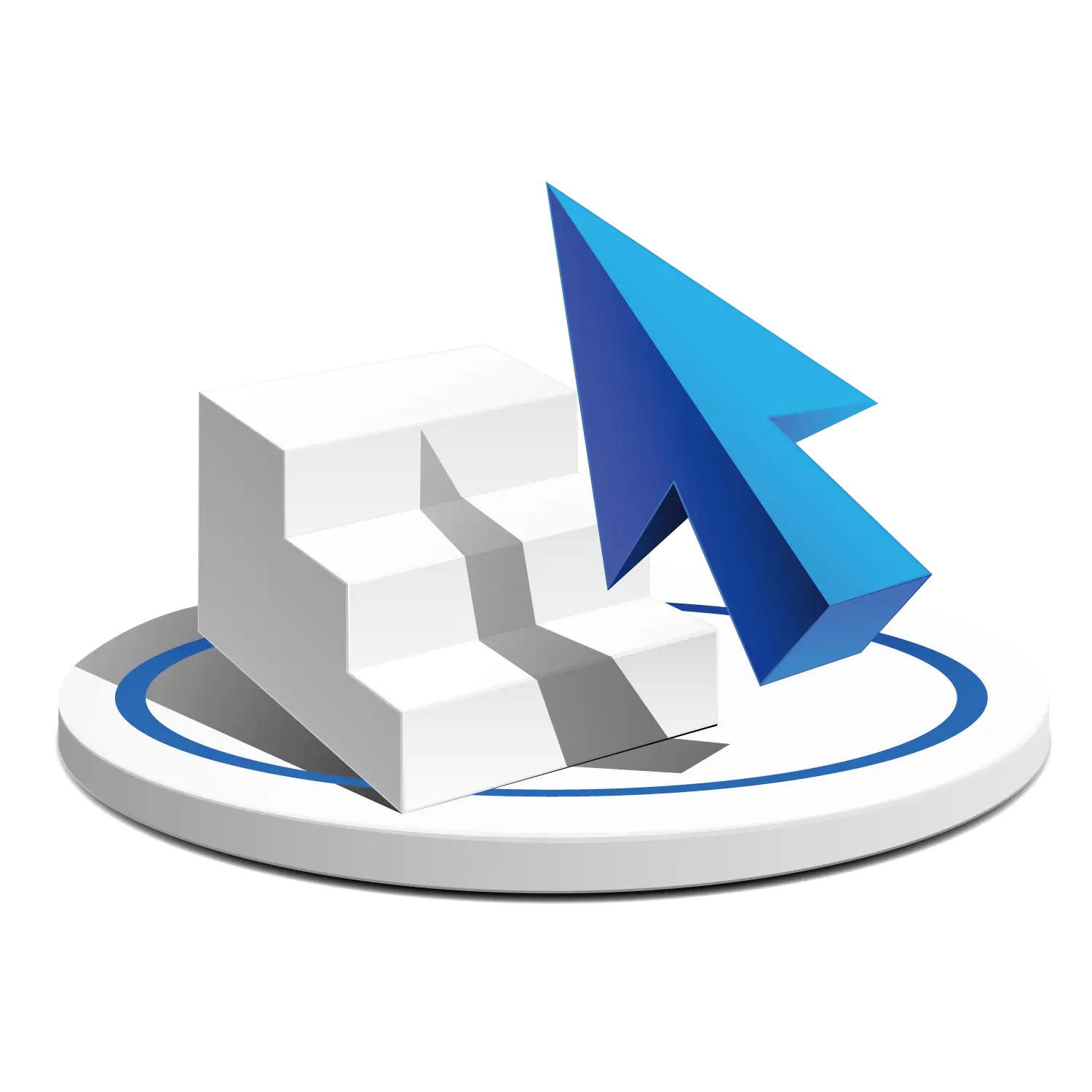 Blue Arrow with Stairs