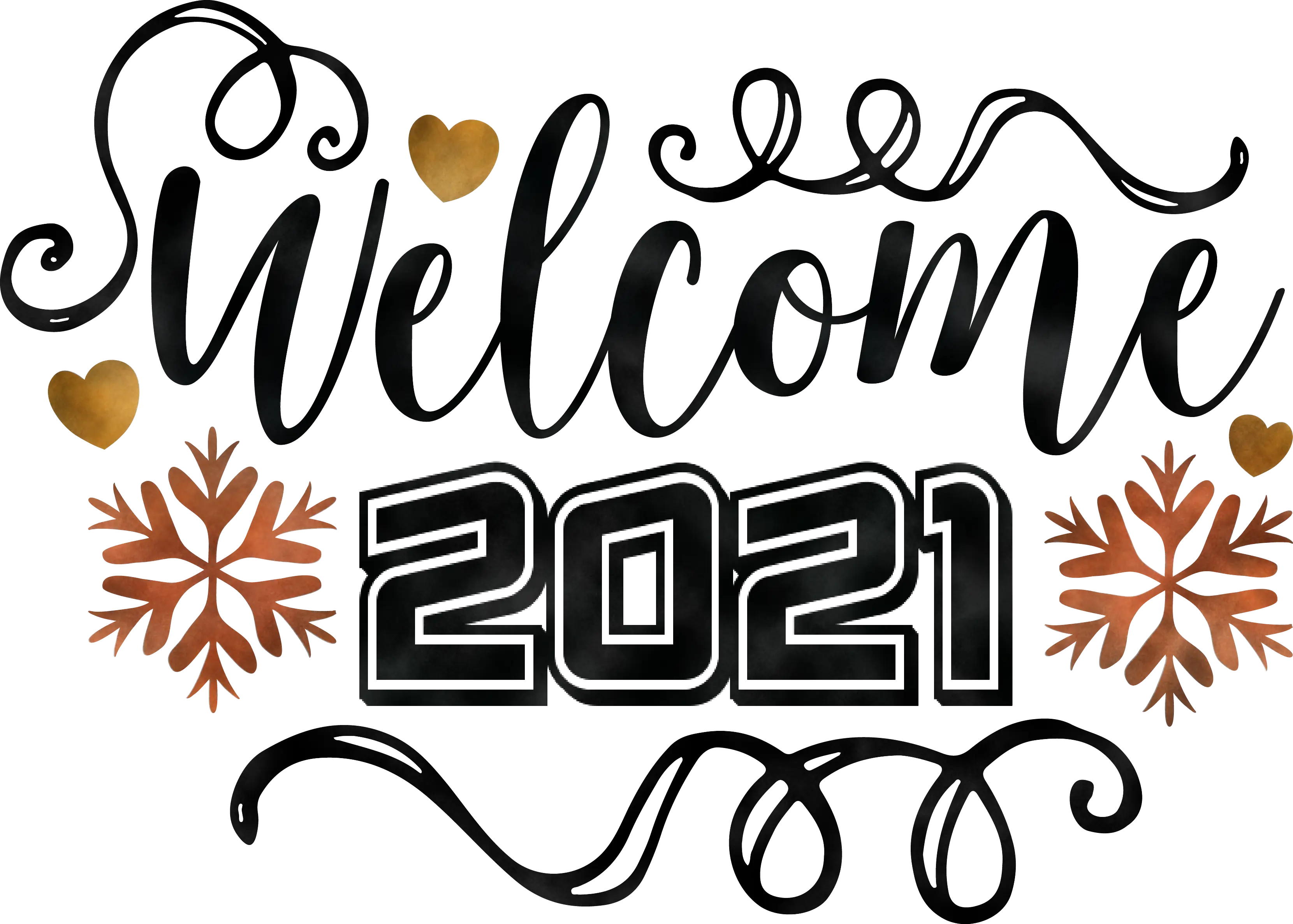 Welcome 2021 in Black and Gold Decor