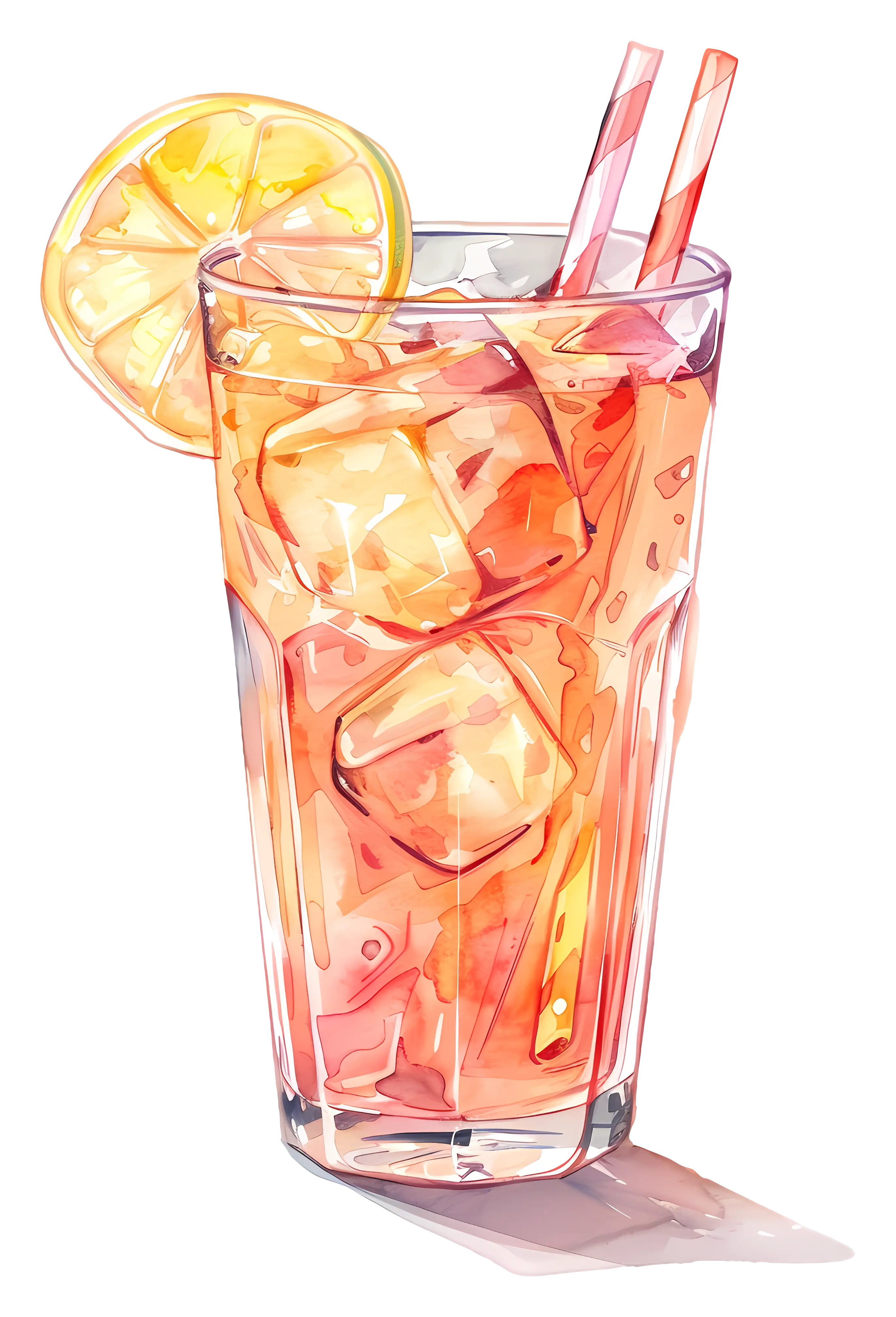 Iced Tea Glass with Lemon Slice