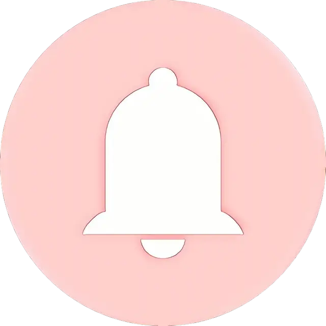 White Bell on Pink Circle Design
