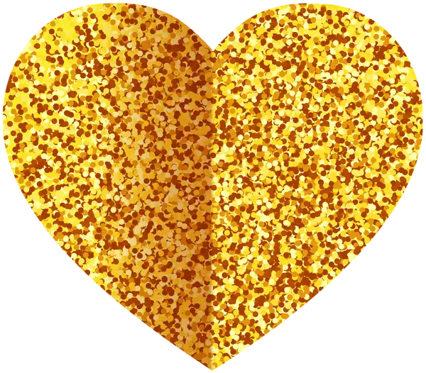 Gold Glitter Heart Design