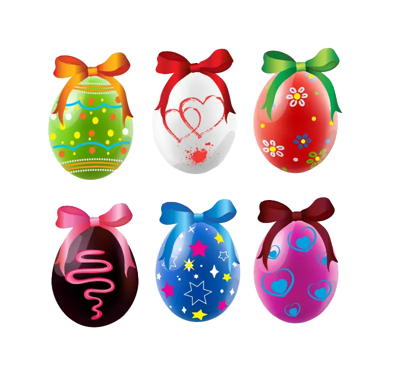 Colorful Decorated Easter Eggs