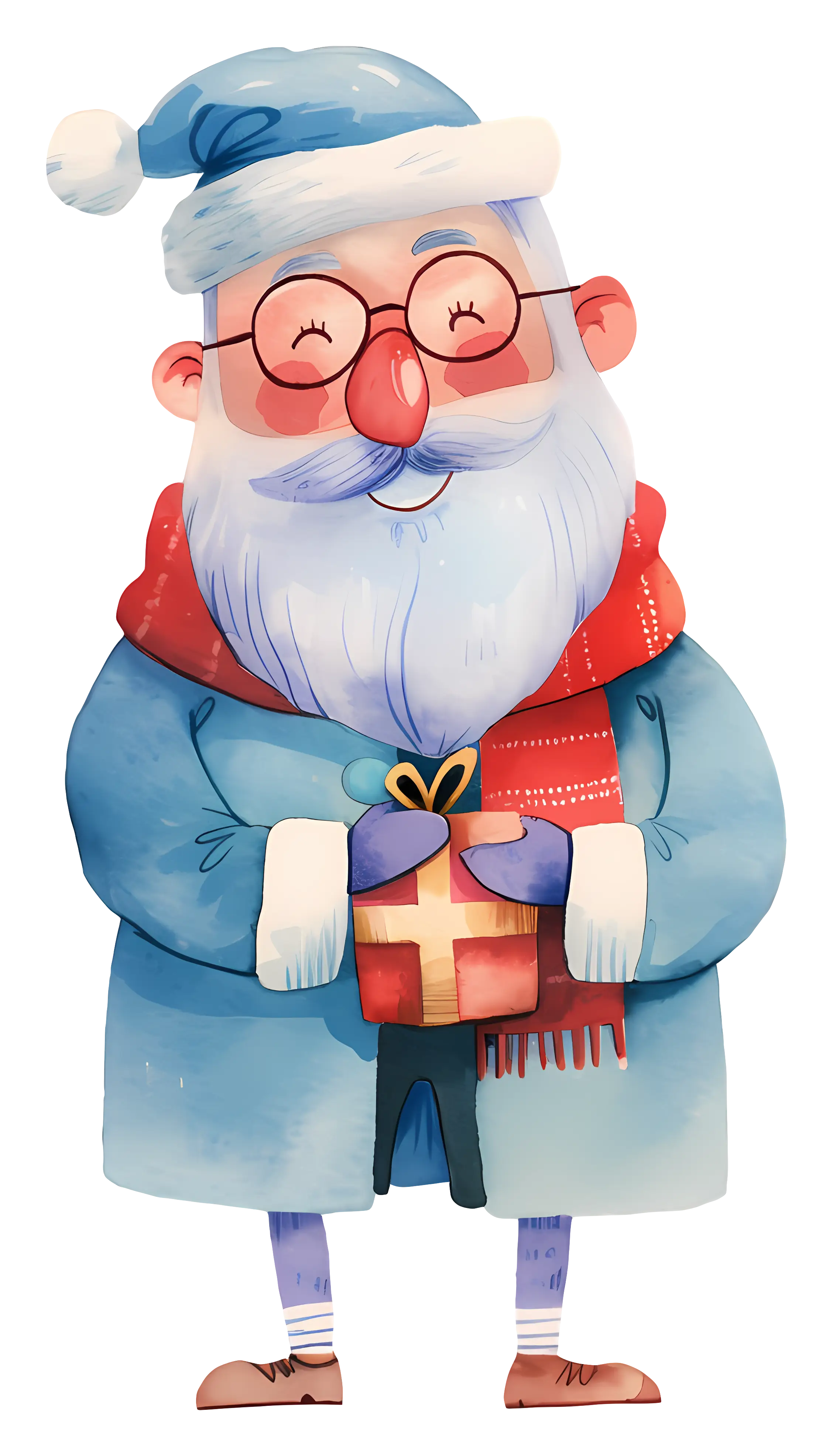 Santa Claus Holding a Gift