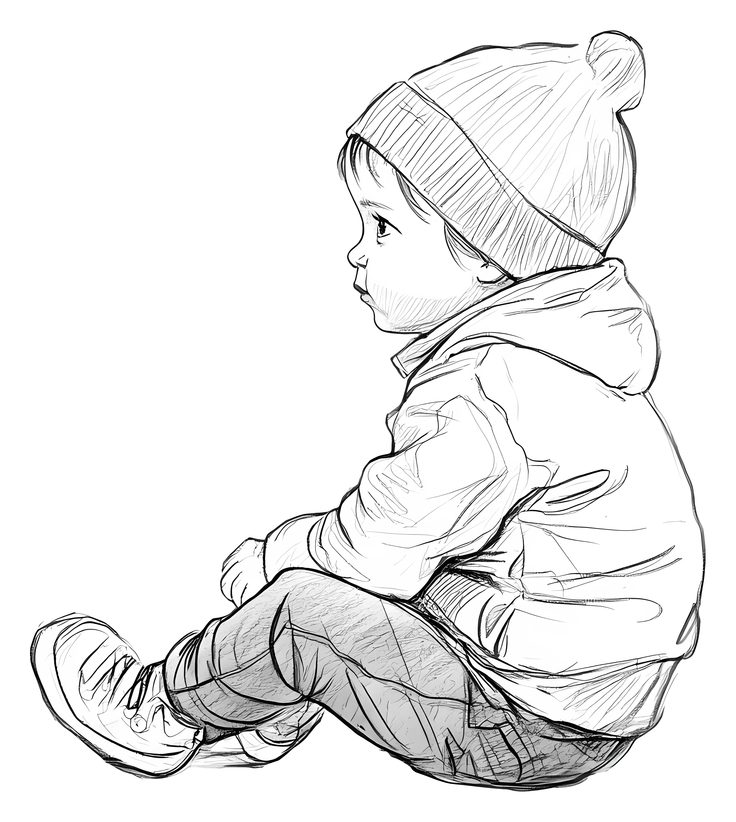 Sketch of Sitting Child