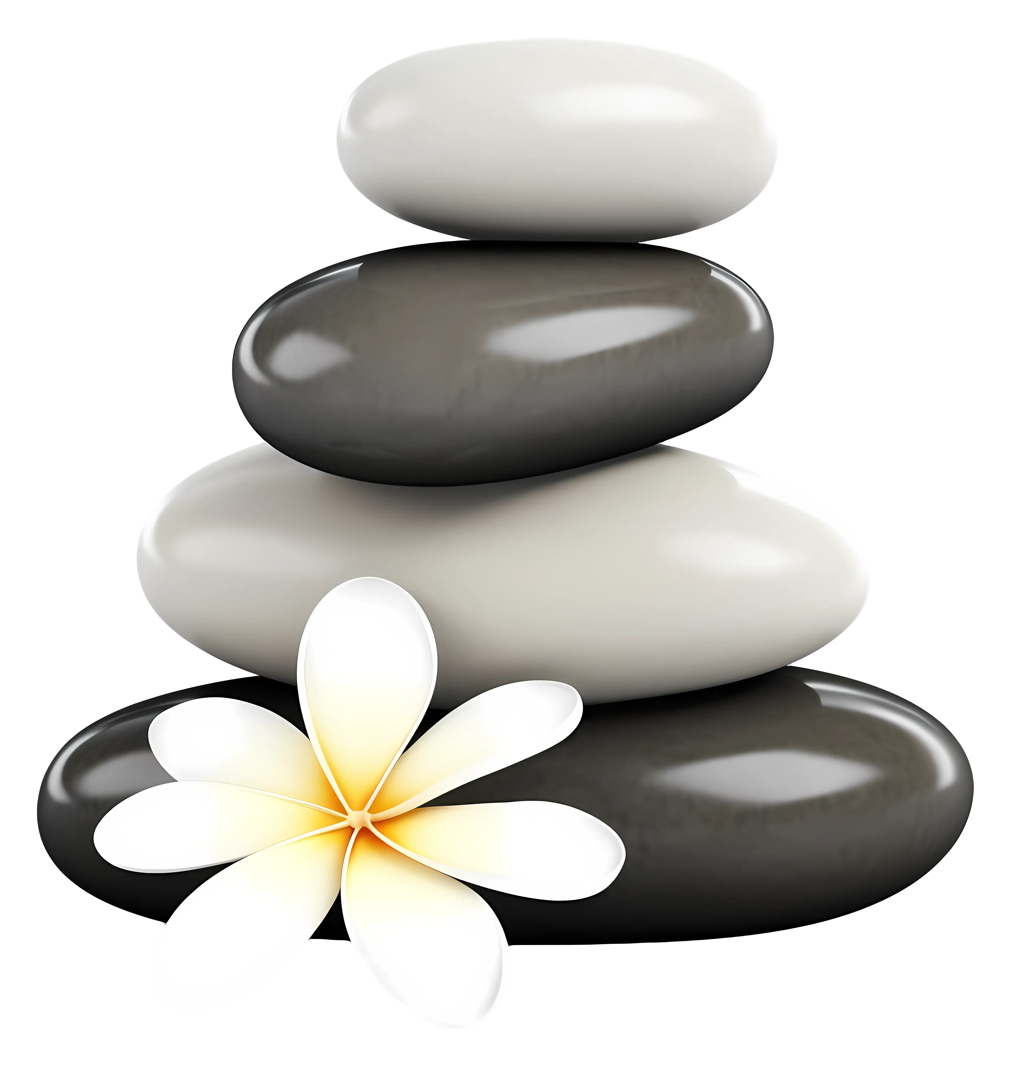 Stacked Stones with Flower for Spa Design