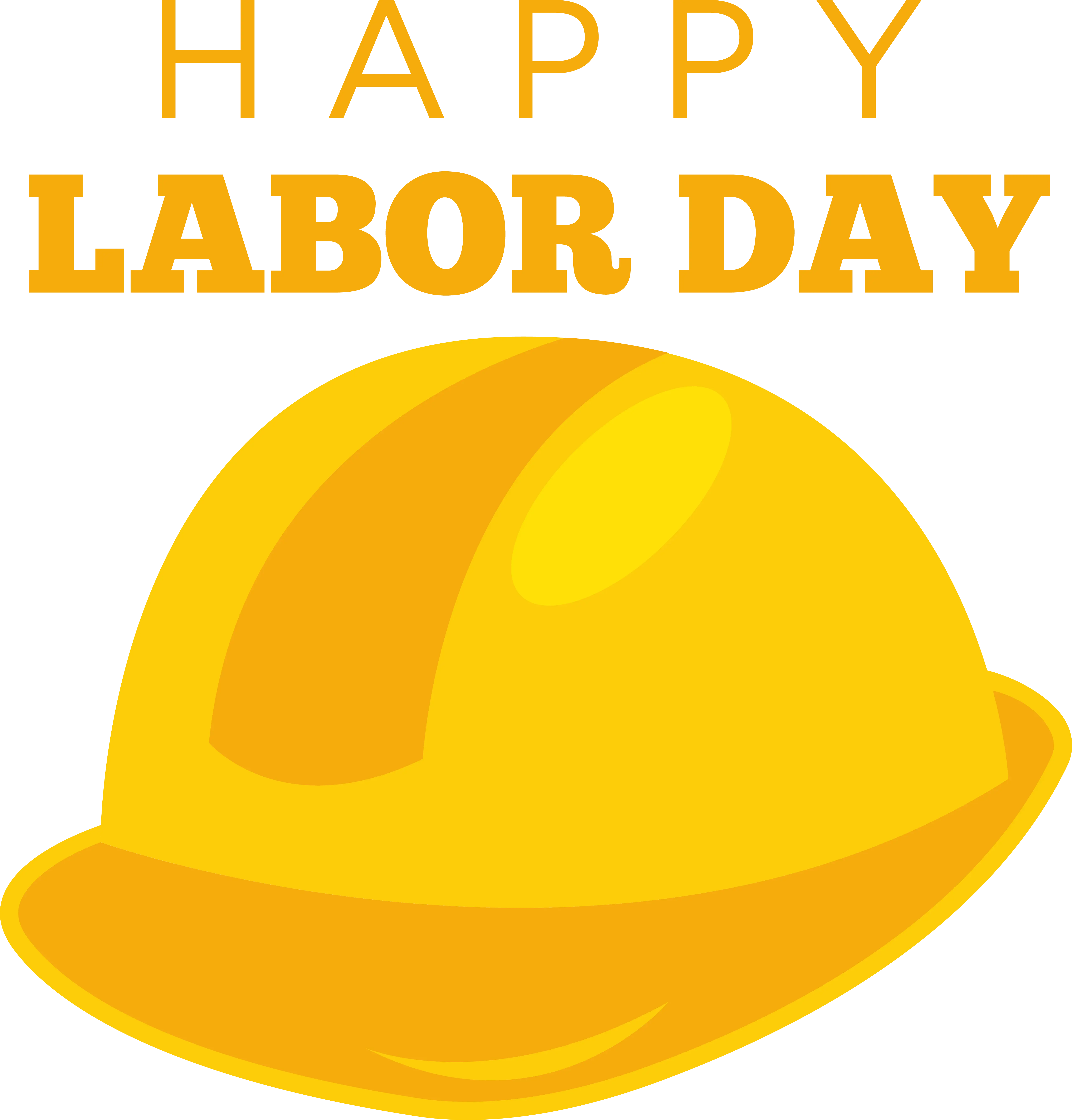 Labor Day Greeting with Yellow Helmet Design