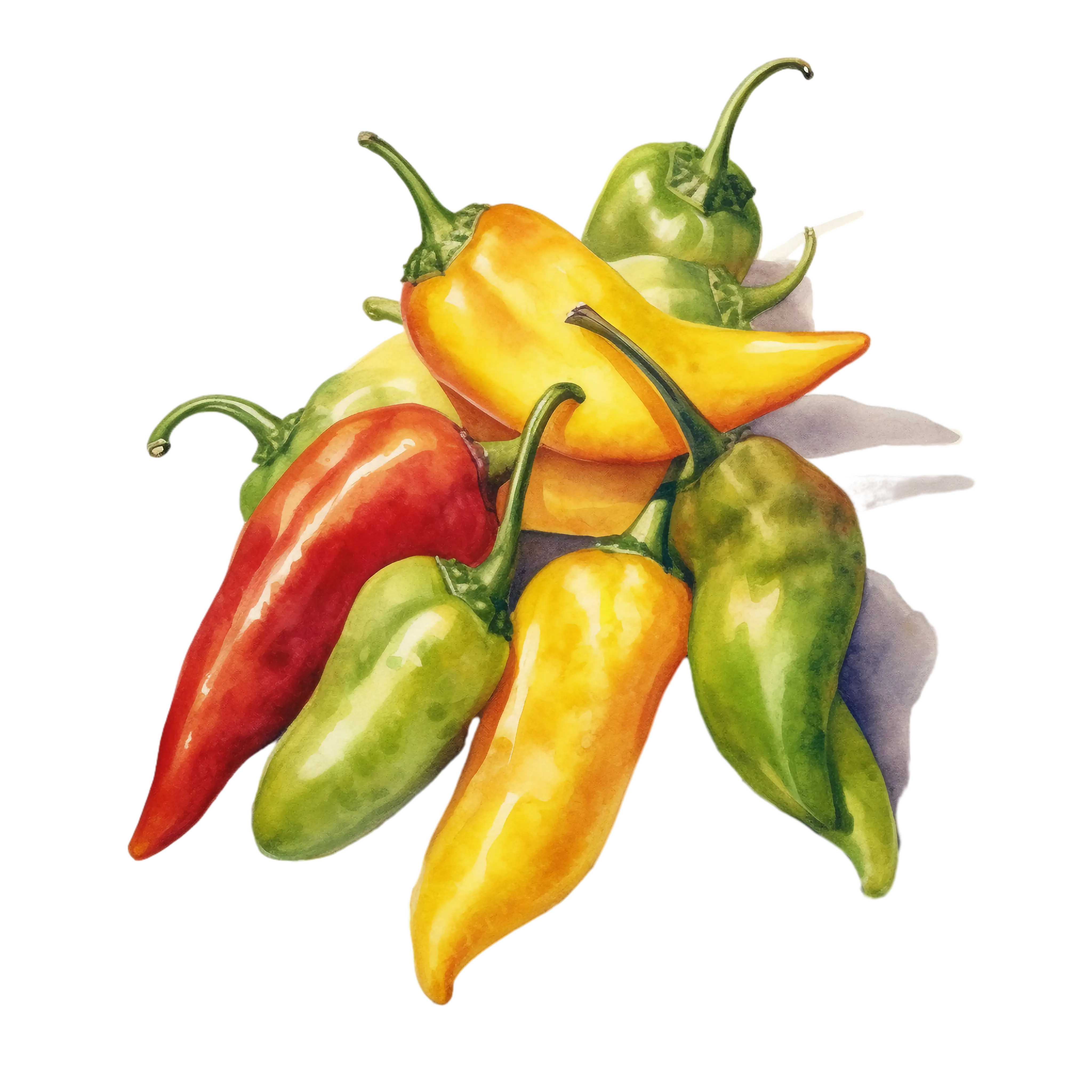 Colorful Chili Peppers Illustration