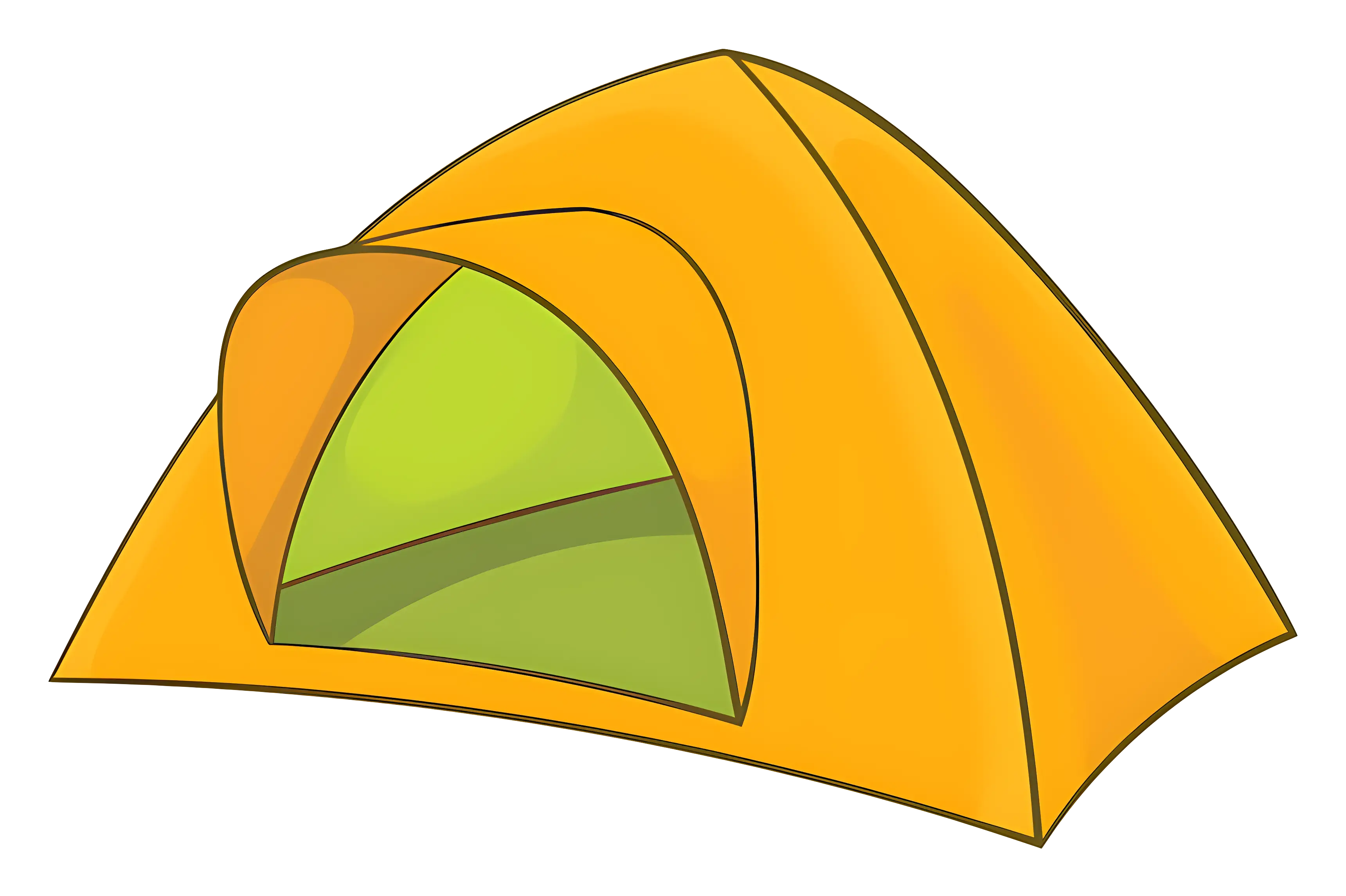 Yellow Camping Tent Illustration
