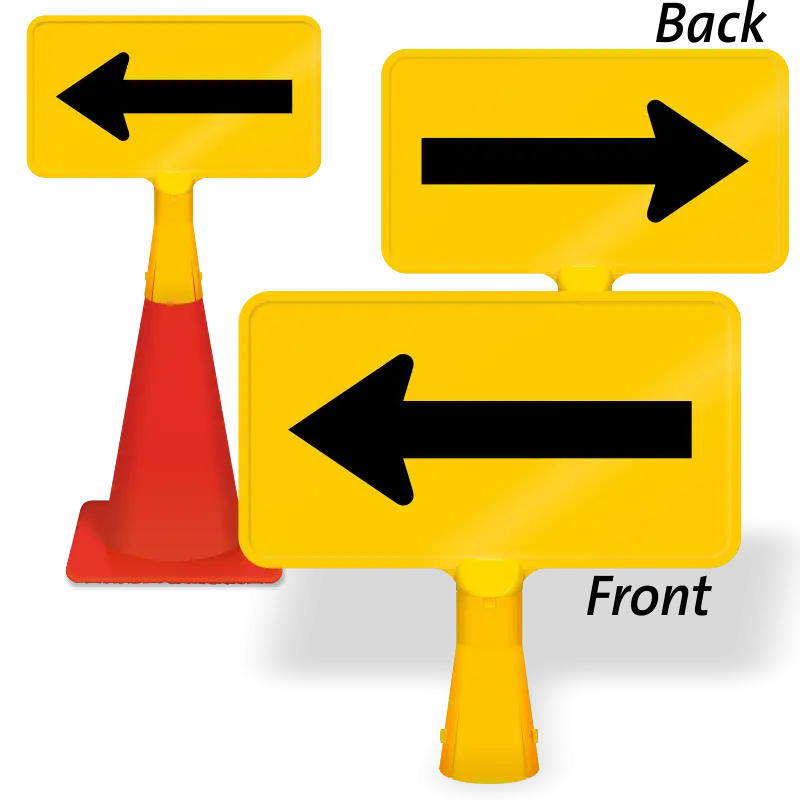 Yellow Left Arrow Sign