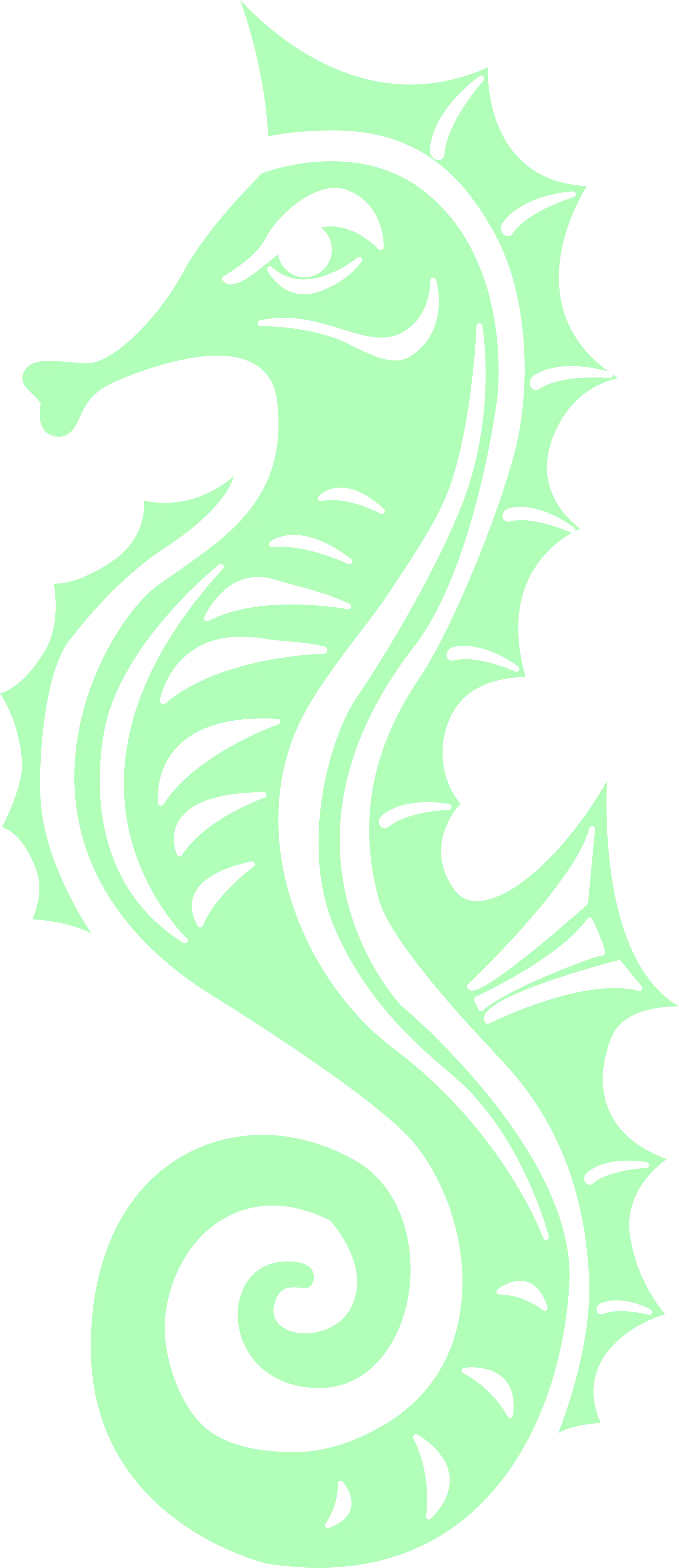 Green Seahorse Illustration