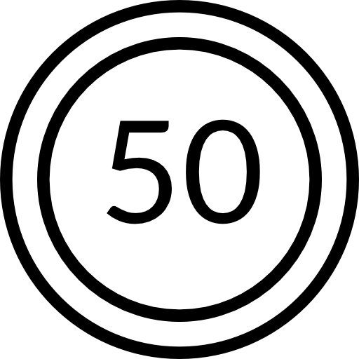 50 in Circular Frame Icon