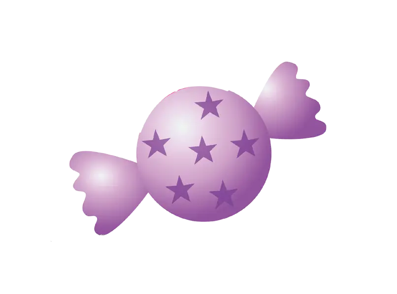 Purple Wrapped Candy with Stars