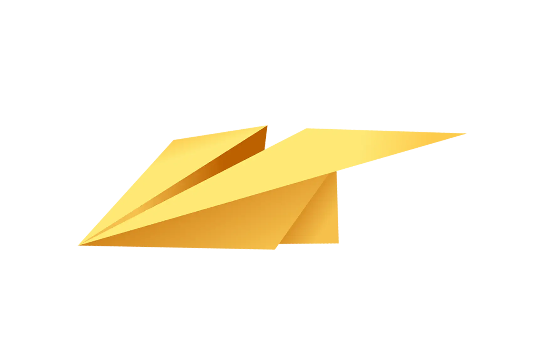 Yellow Paper Airplane in Origami Style