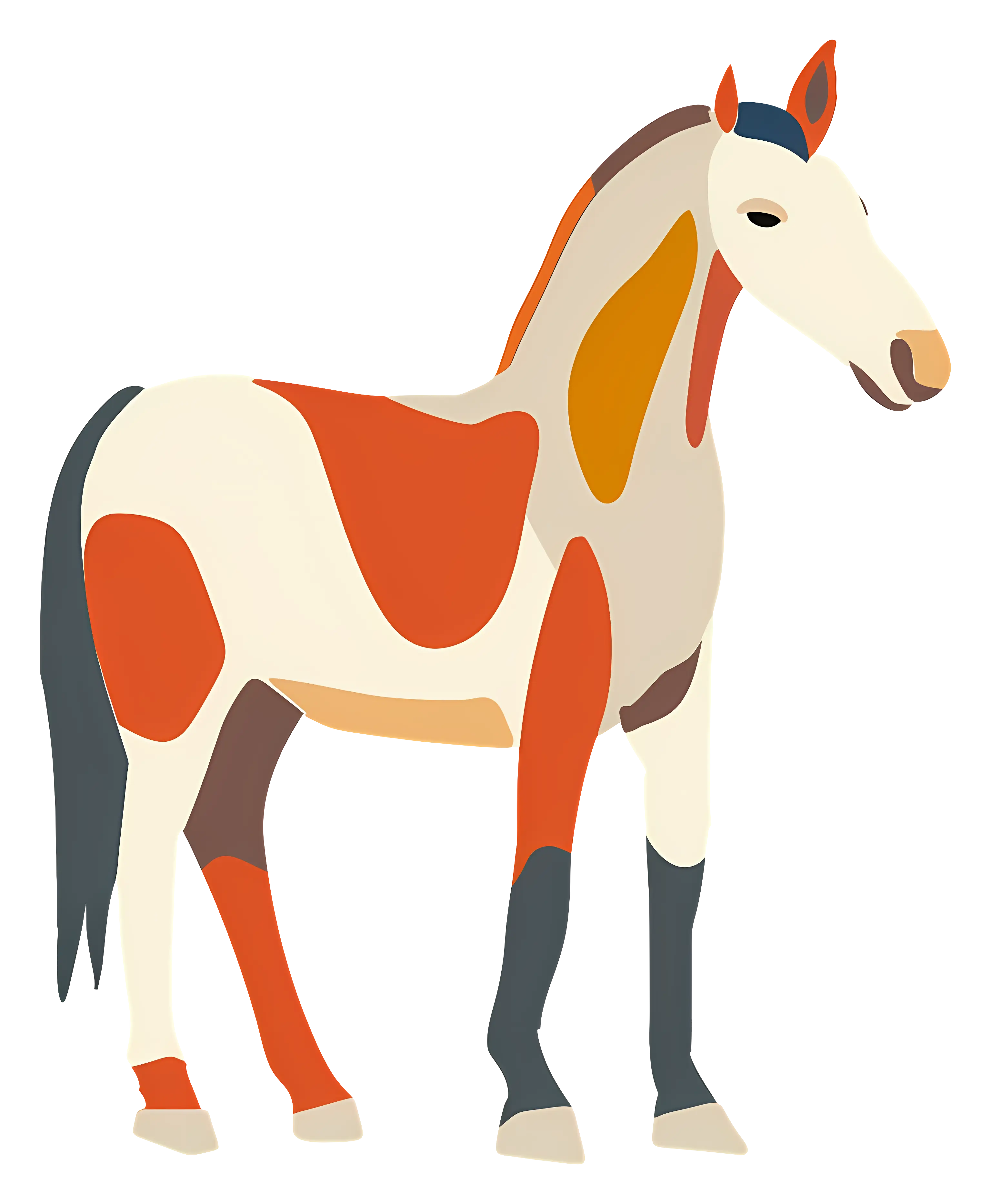 Abstract Painted Horse Illustration
