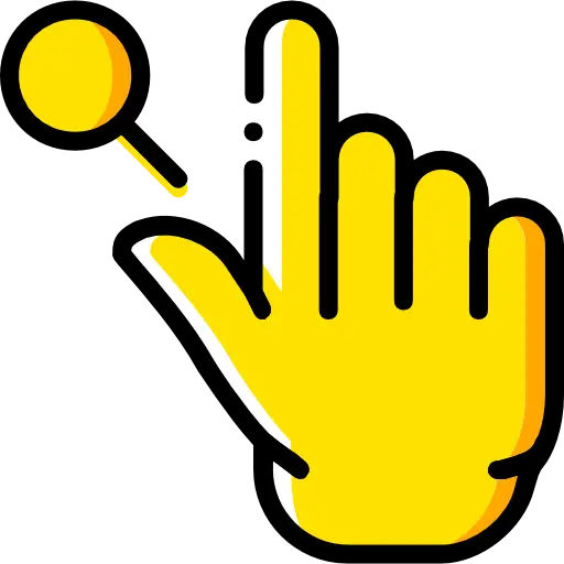 Yellow Hand Pointer Icon