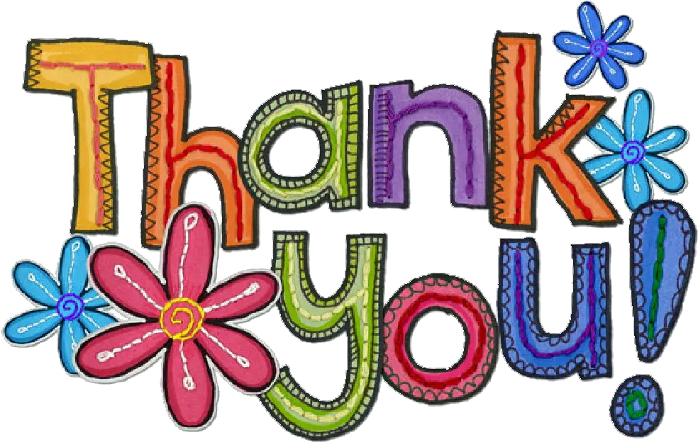 Colorful &#039;Thank You&#039; Text with Flowers
