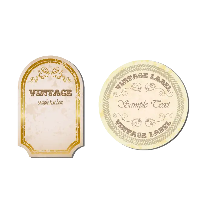 Vintage Labels with Sample Text