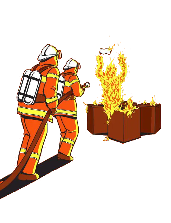 Firefighters Extinguishing Fire