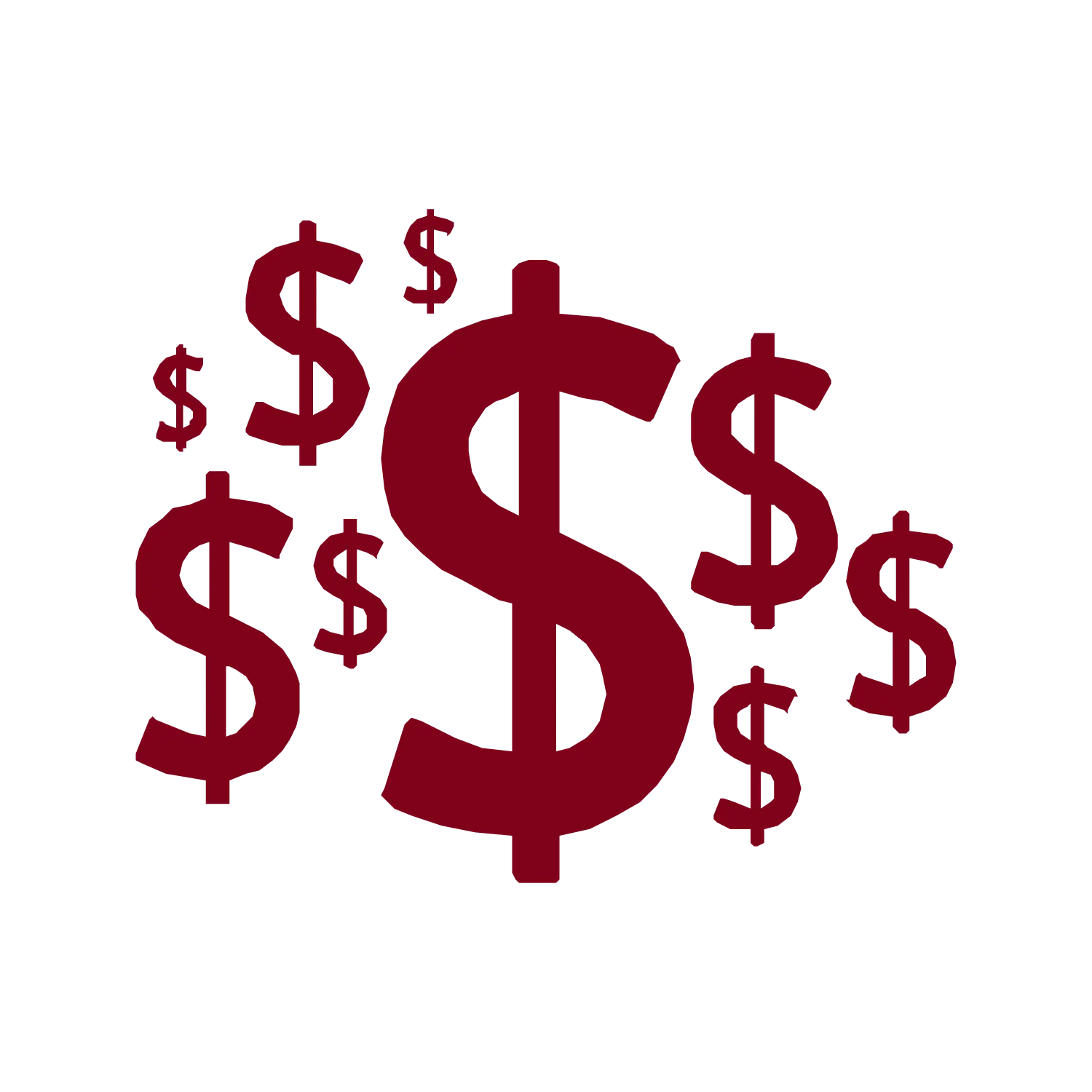 Multiple Red Dollar Signs