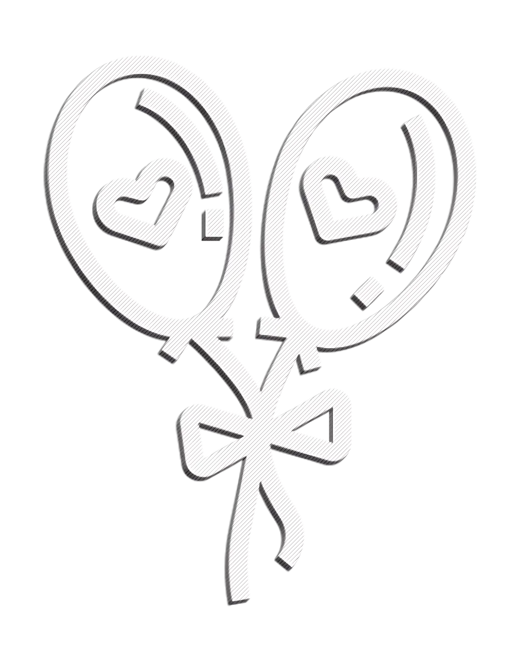 Heart Balloons with Ribbon