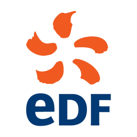 EDF Company Logo with Blue and Orange Elements