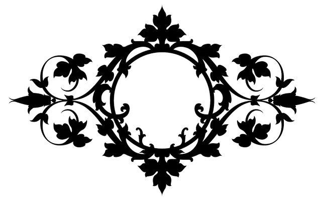 Black Floral Design Graphic for Decoration